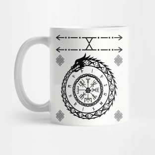 Viking World Serpent with Runes and Pagan Symbols Mug